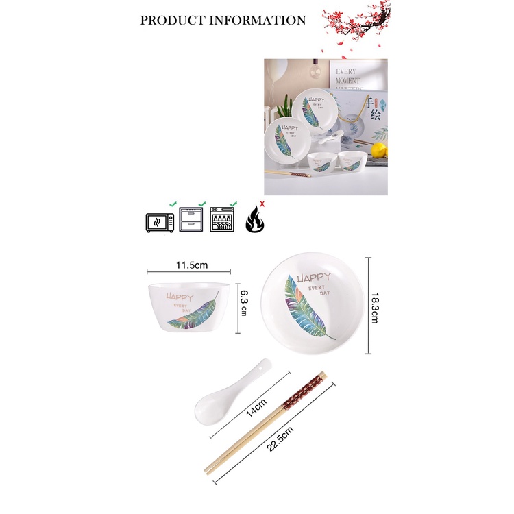 Ceramic Tableware Set / Piring Mangkok Sendok Keramik Sumpit Hampers Kado Peralatan Makan Desert