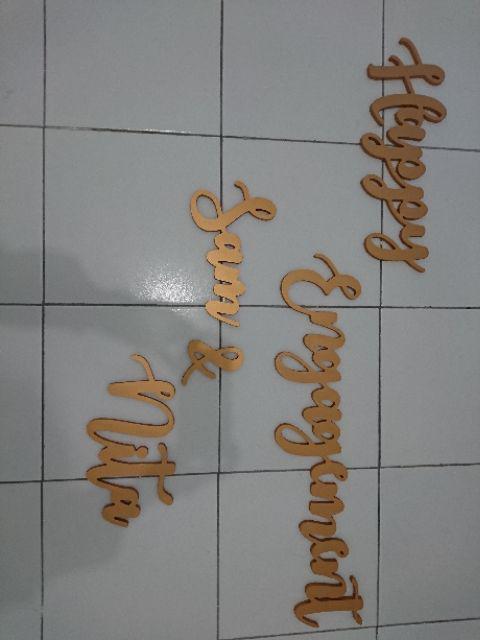 Tulisan Happy Engagement  Huruf Kayu Timbul Shopee Indonesia