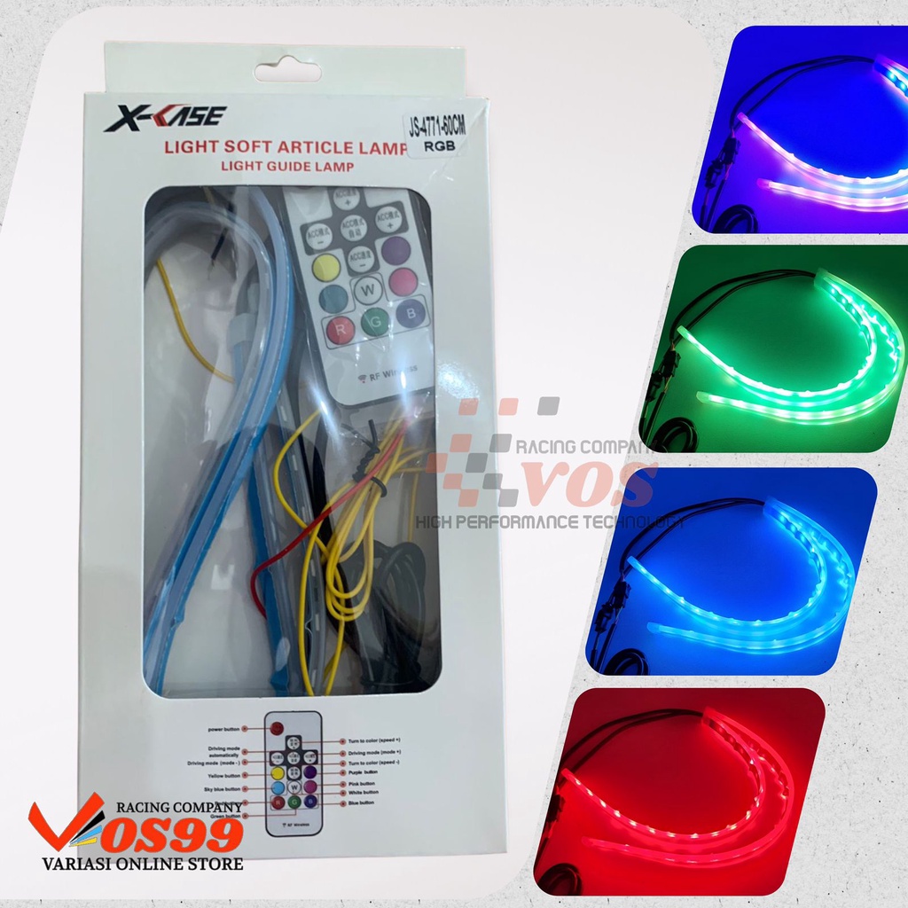 LAMPU LED ALIS SLIM 30CM 45CM 60CM REMOTE RGB SEIN RUNNING DAN SEN JALAN BISA PAKAI DI MOTOR &amp; MOBIL