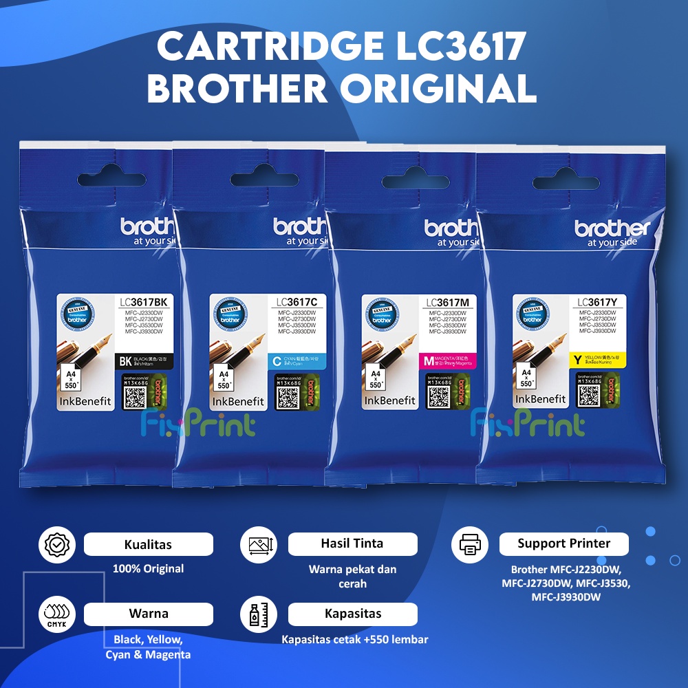 Cartridge Brother LC3617 Original Black Cyan Magenta Yellow