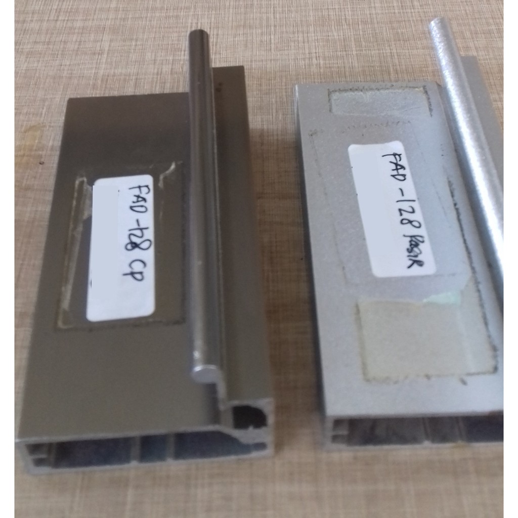 Jual Profil FAD 128 Brush Champagne CP Frame HANDLE Aluminium Utk Pintu Wardrobe