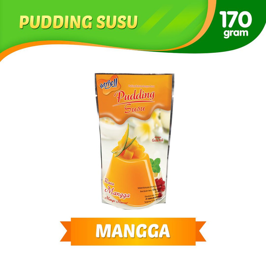 nutrijel puding susu rasa mangga mango flavour 170gr (6.00oz)