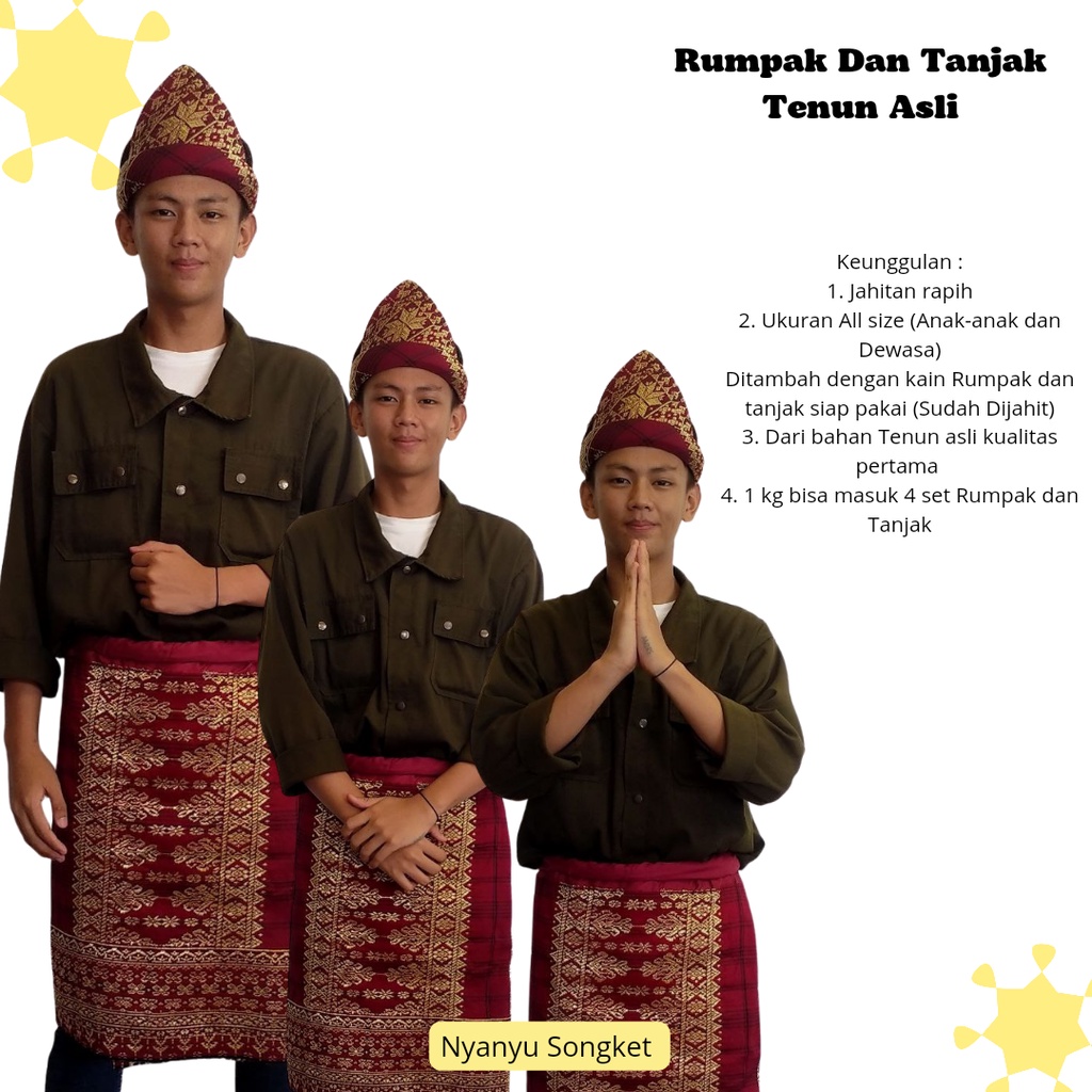 Tanjak dan Rumpak Songket Tenun Asli Palembang - Nyayu Songket