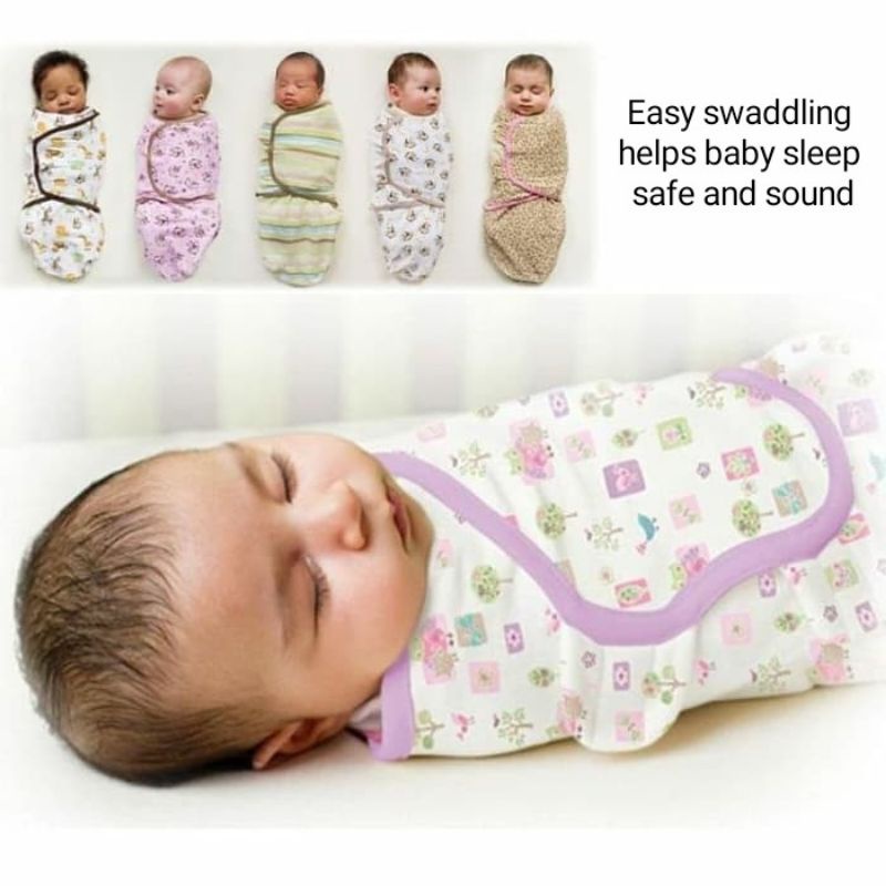 Baby Grow Official Swaddle Me Bedong Bayi Instan dengan Perekat Selimut Bayi