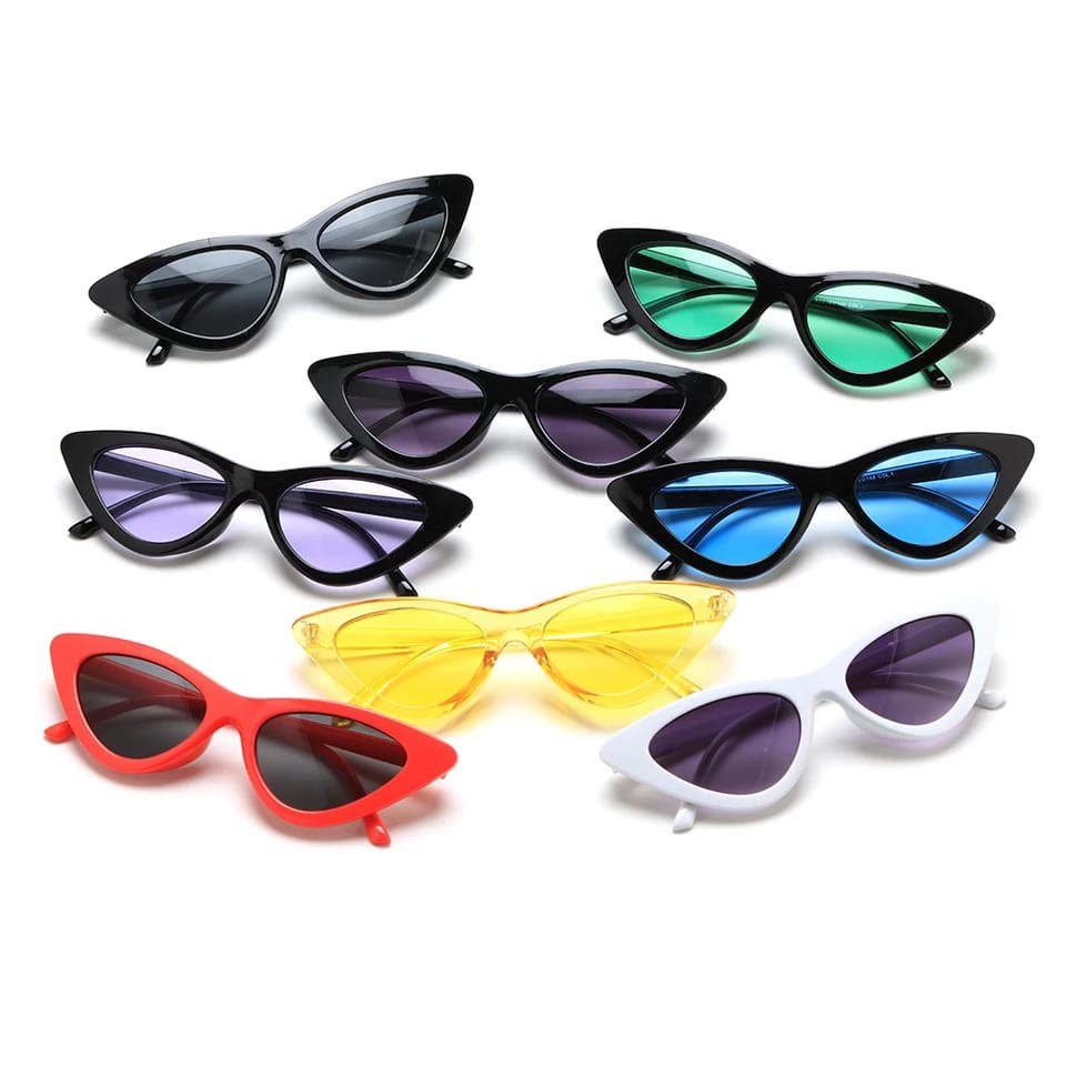 (27AN.ID) COD Kacamata Hitam KM85 Korean Ulzzang Triangle Vintage Cat Eye Sunglasses Women Men-2
