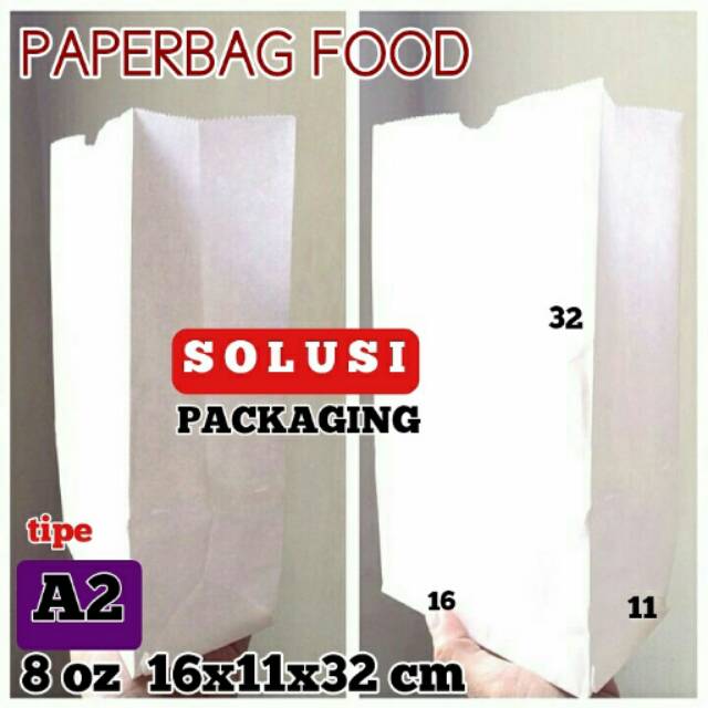 

PAPERBAG FOOD 8OZ PUTIH/KANTONG MAKANAN/TAS KERTAS