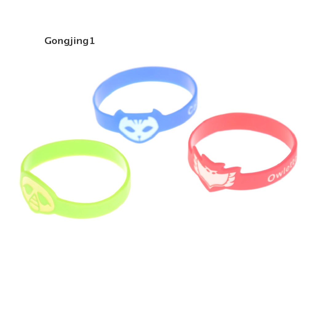 Gongjing1 Gelang Silikon Motif Pj Masks Owlette Cat Boy Gecko