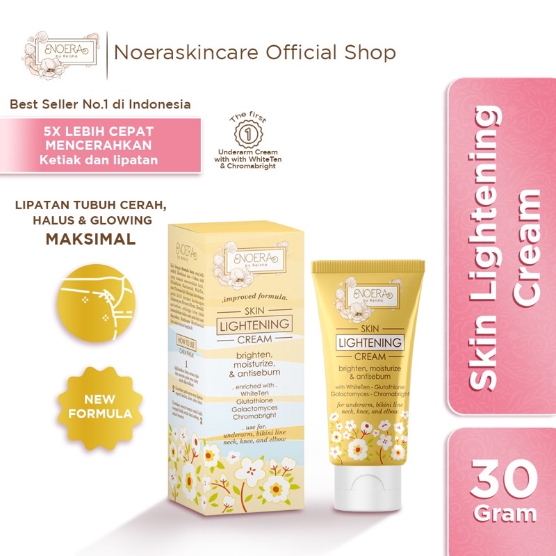 Noera Skin Lightening Cream | Armpit Cream Pemutih Lipatan Pemutih Ketiak Pemutih Selangkangan BPOM