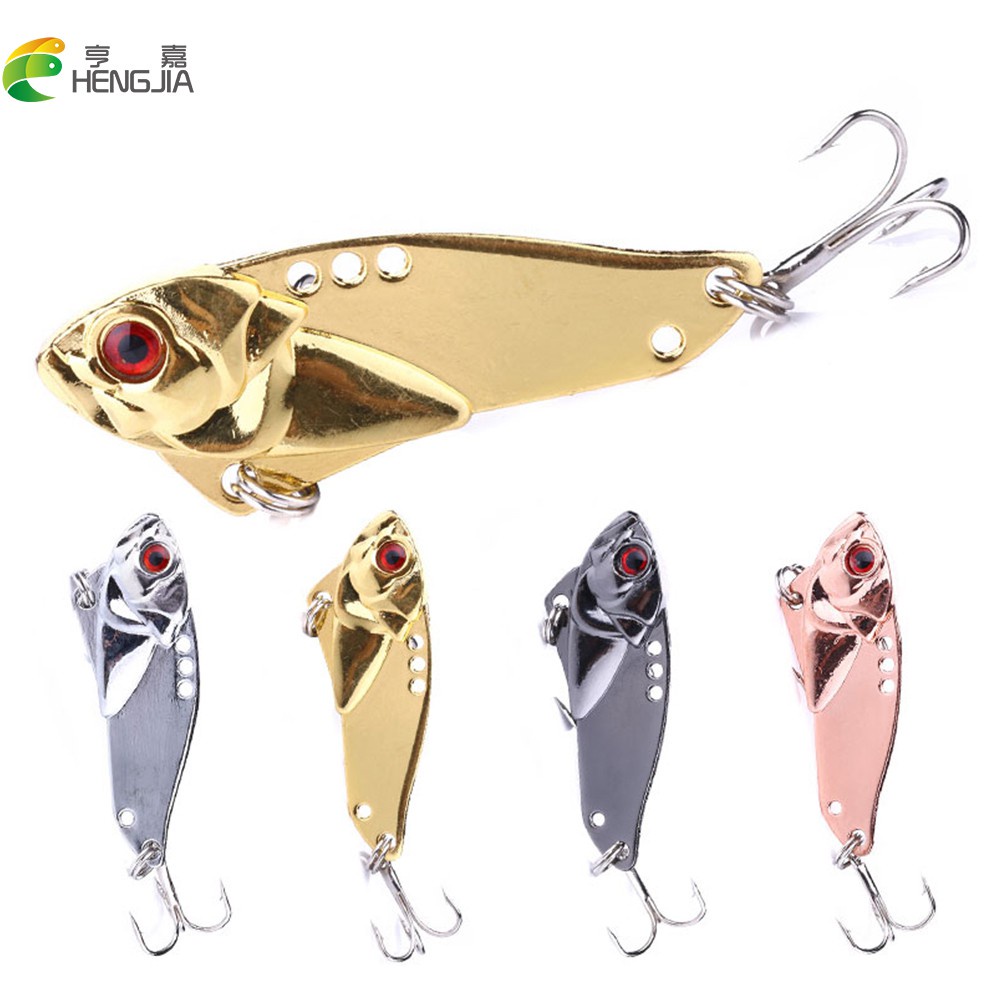 HENGJIA 4pcs/Lot Metal Spoon Fishing Lures Blade Metal VIB 5cm 10.8g Spoon Hard Vibrating Lure bait Tackle