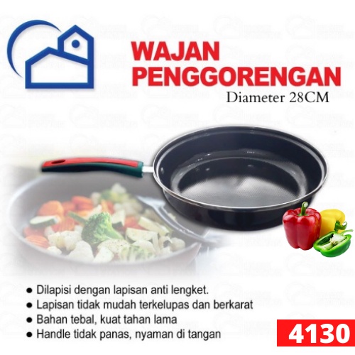 Wajan Frypan Enamel Anti Gores/ Wajan teflon Anti Lengket 28cm 4028 4130