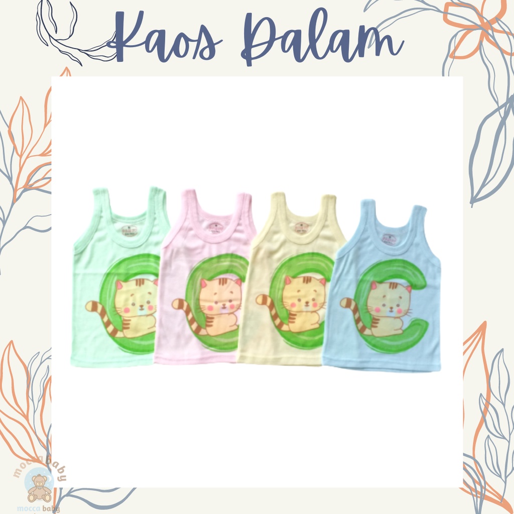 MBSS - SINGLET MOTIF WARNA Harian Karakter Anak Kids SIZE 0-3 Tahun / Kaos Dalam Motif Kartun Unisex SS3