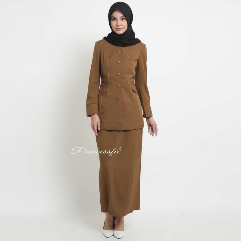 baju pns / baju khaki / seragam PNS / seragam Pemda tua rok SPAN rempel belakang