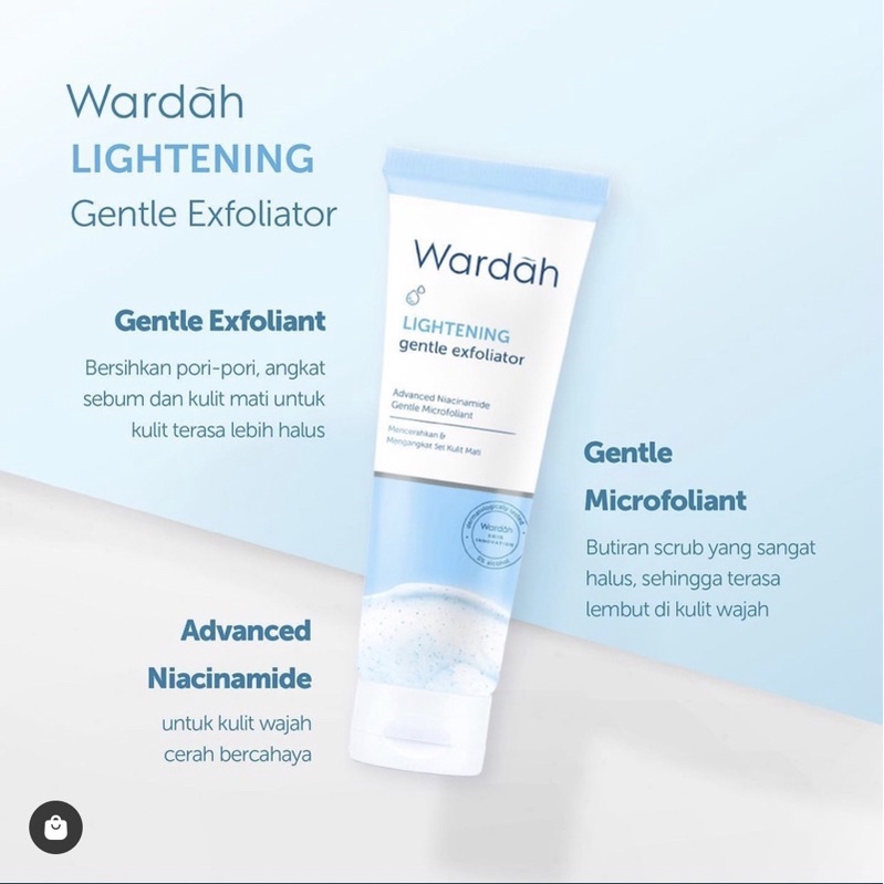 Wardah Lightening Gentle Exfoliator / facial scrub 50ml kemasan baru