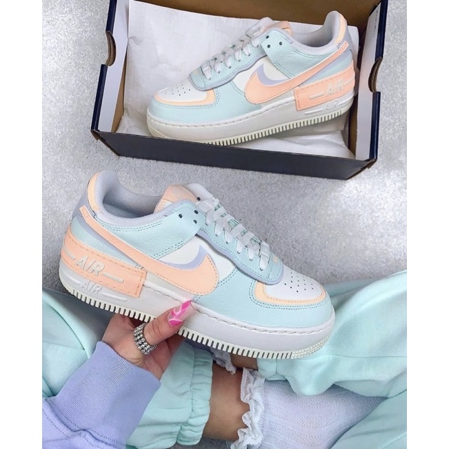 Sepatu Nike Air Force 1 Shadow Barely Green Original