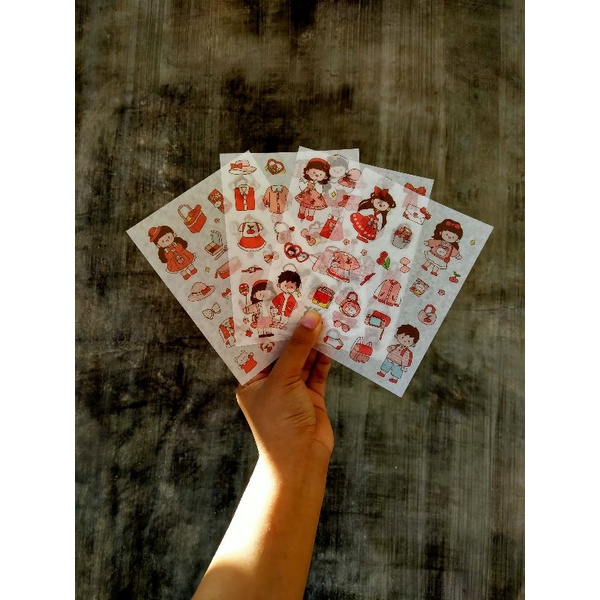 

[Canaya] Sticker Sheet A Girl’s Heart Daily || Sticker Kertas Kisscut Cute|| bujo || Deco || Aesthetic || Journal || Dekorasi || Red