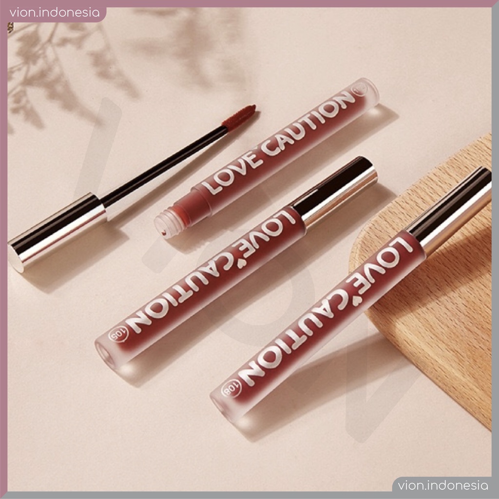 LOVE CAUTION Silver Cap Lipglaze Lipstick Lipstik Tahan Lama Original XX016