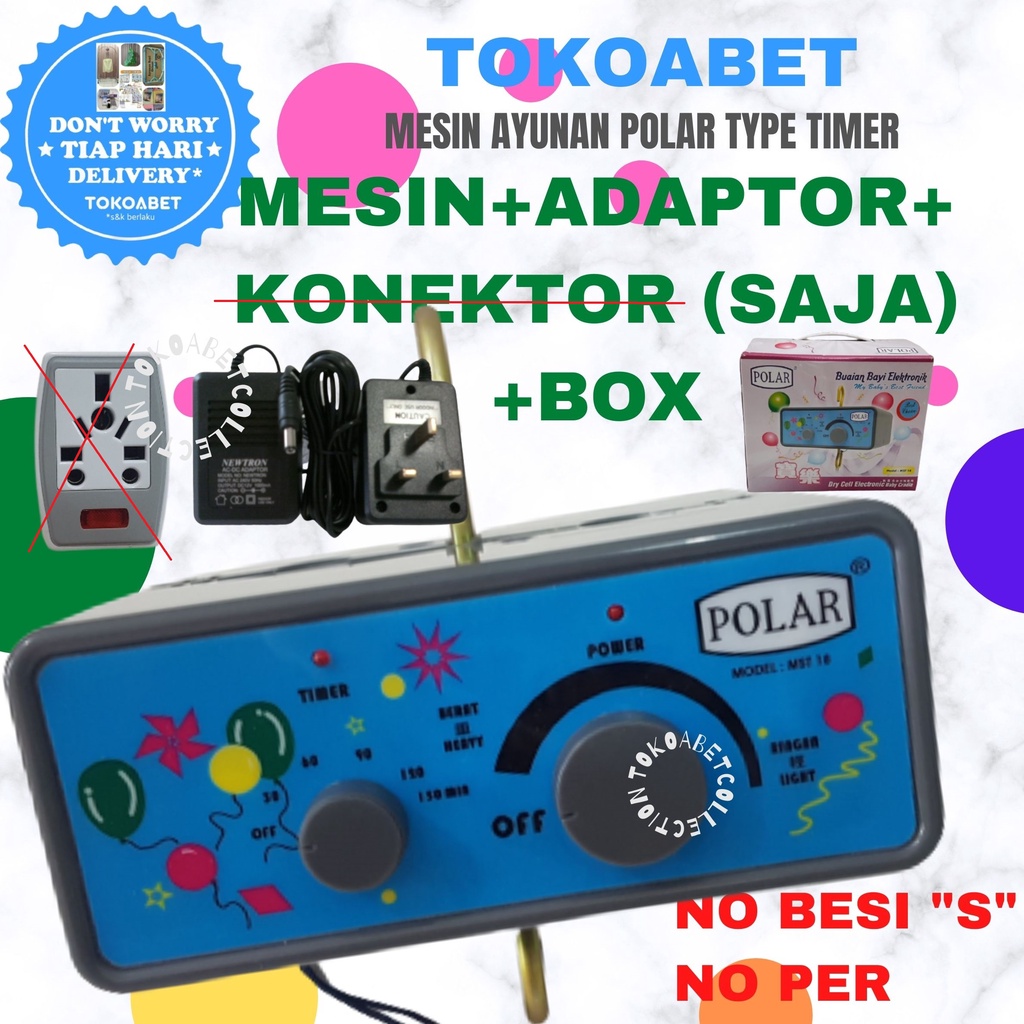 CUSTOM Mesin Ayunan Bayi POLAR TIMER VARIASI+ADAPTOR+KONEKTOR KAKI 3 OPTIONAL (NO PER+NO BESI S)