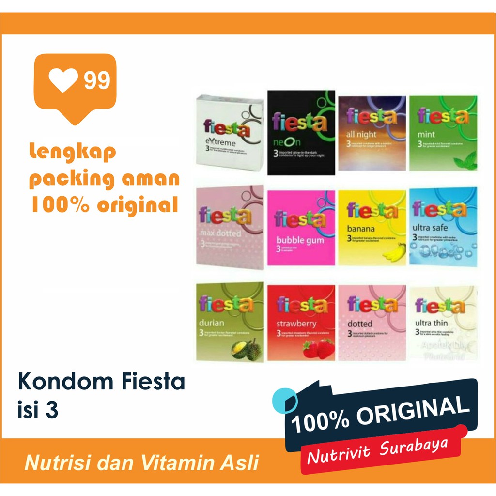 Fiesta Kondom All Varian - 1 Pack isi 3 pcs