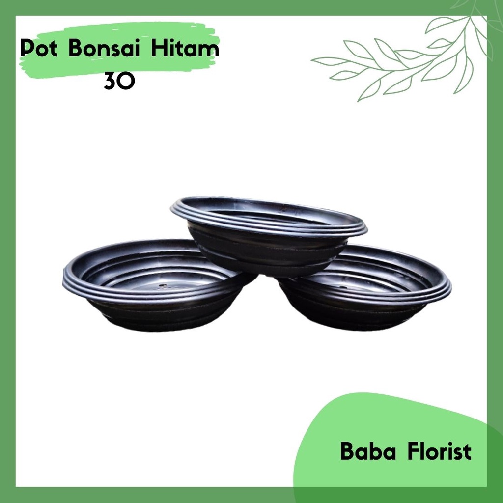POT BONSAI 30 WARNA HITAM - POT PLASTIK MADU TAWON BERLUBANG VAS BUNGA TEBAL BESAR BULAT