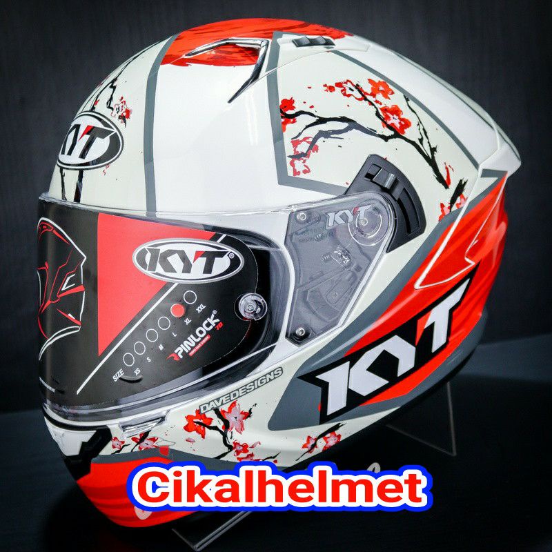 KYT HELM NFR XAVI SAKURA WHITE RED FLUO | KYT NFR ORIGINAL TERMURAH