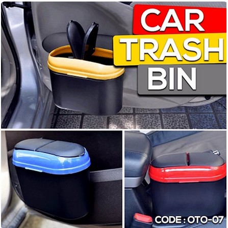 Tempat Sampah Mobil SAMPING Kotak mini Dashboard Car Trash Bin interior tissue TUTUP WARNA MERAH/BIRU