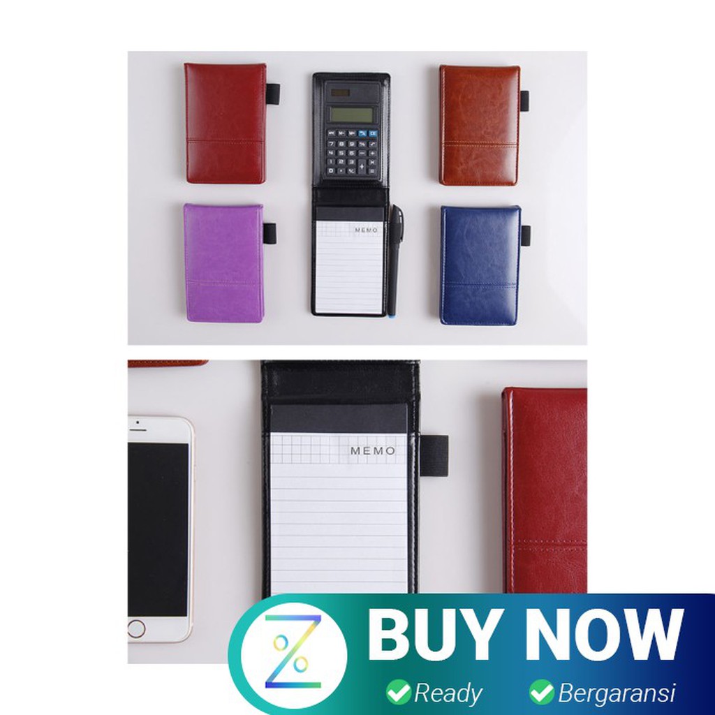 Buku Catatan Binder Note Cover Kulit with Kalkulator - Y8302 - Black