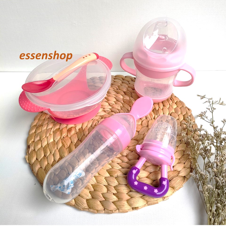 Perlengkapan makan mpasi bayi mangkok alat tempat makan bayi botol spout baby feeder sendok baby