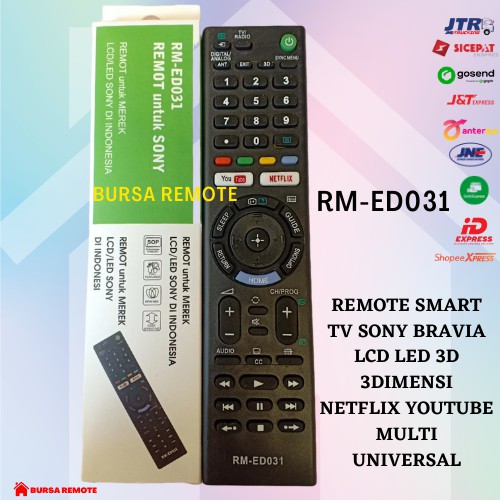 Remot / REMOTE SMART TV SONY ED031 BRAVIA LCD/ LED 3D / 3DIMENSI YOUTUBE NETFLIX MULTI UNIVERSAL