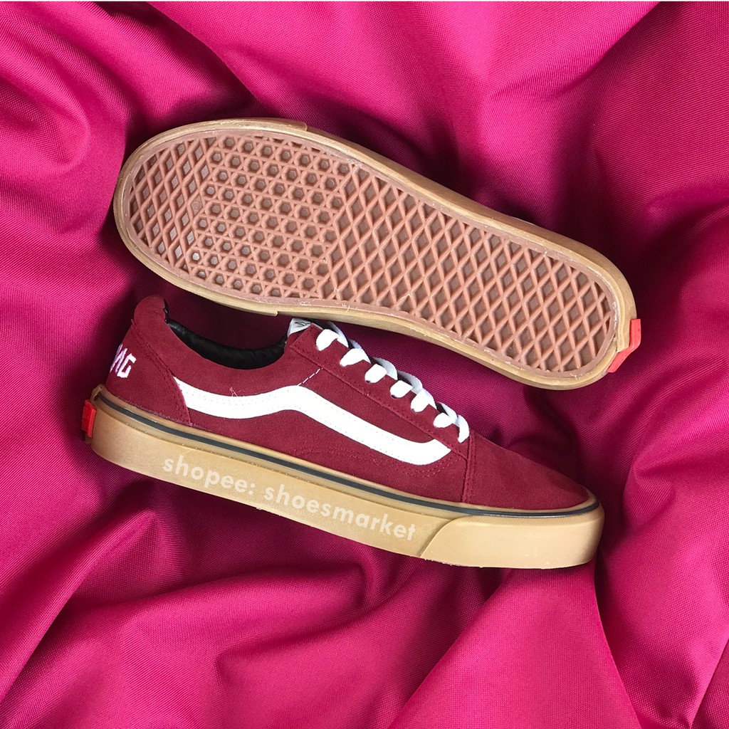 OBRAL SEPATU VANS OLDSKOOL GOLF WANG MAROON GUM