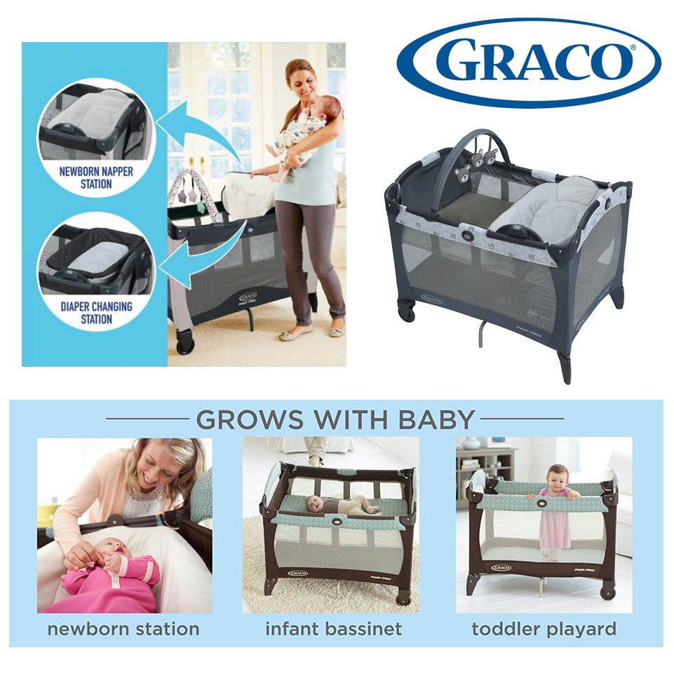 Graco box Reversible Napper Changer Kodiak Pack n Play Changing Station Baby Box Babybox Tidur Bayi