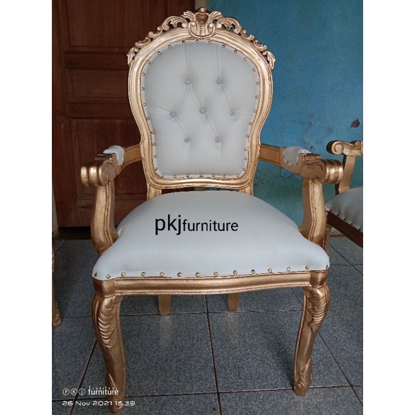 kursi besan Perancis jati / kursi pendamping pelaminan / kursi pendamping manten