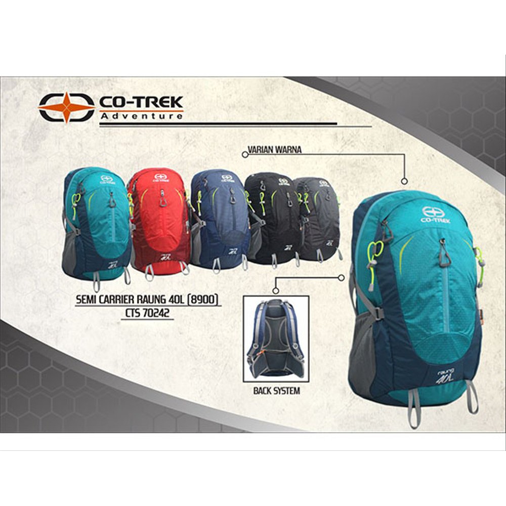 ORIGINAL TAS DAYPACK GUNUNG COTREK RANSEL PUNGGUNG CO-TREK RAUNG 40L MERAH -