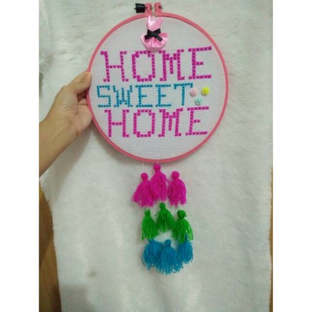 Hoop art /hiasan dinding shabby /home sweet home