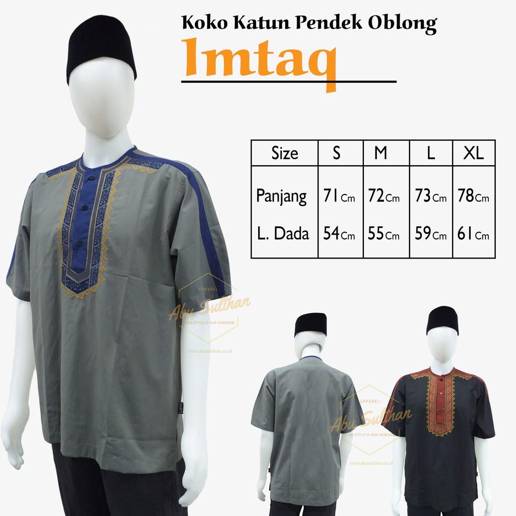 KOKO IMTAQ BORDIR LENGAN PENDEK / KOKO MOTIF / KOKO KEKINIAN / KOKO PRIA DEWASA REMAJA / BAHAN ADEM