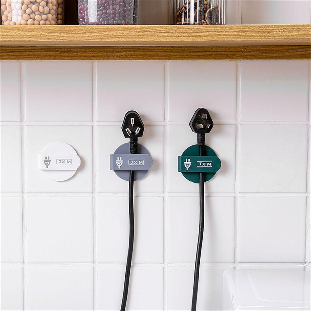 R-flower Holder Kabel Power Plug Universal Motif Bunga Dengan Perekat Untuk Dapur