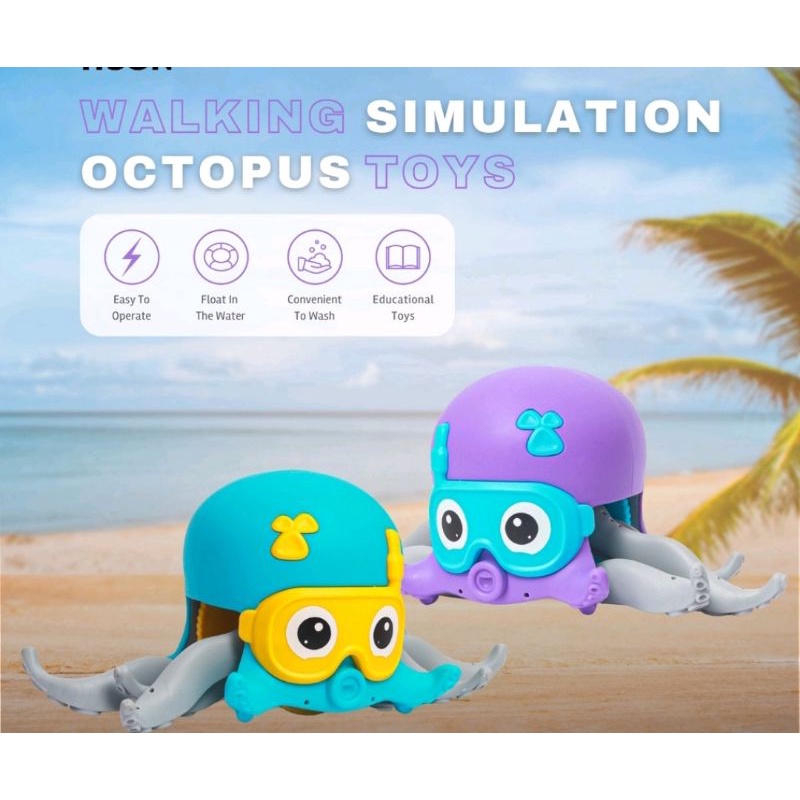 Mainan Anak Simulasi Gurita Octopus Berjalan  WALKING SIMULATION AMPHIBIAN TOYS