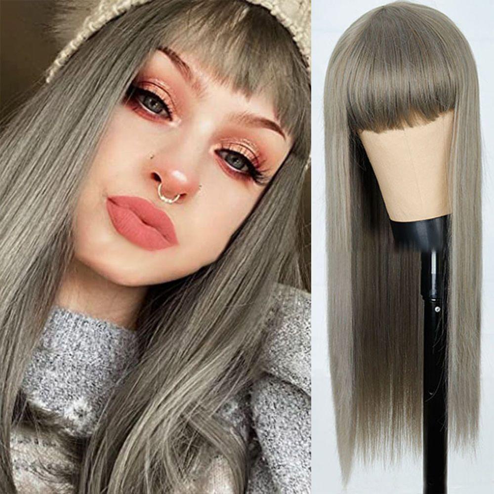 Lily Wig Wanita Hot Rambut Tebal Garis Suhu Tinggi Penuh Wig Rambut Panjang