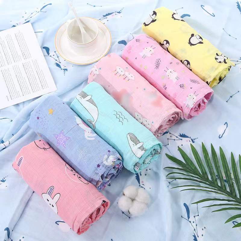 cod bedong bayi muslin sweddle 120*100 bedong bayi jumbo cotton bamboo adem lembut nyerap keringat multifungsi