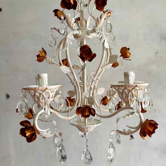 Lampu gantung hias shabby 5 lampu