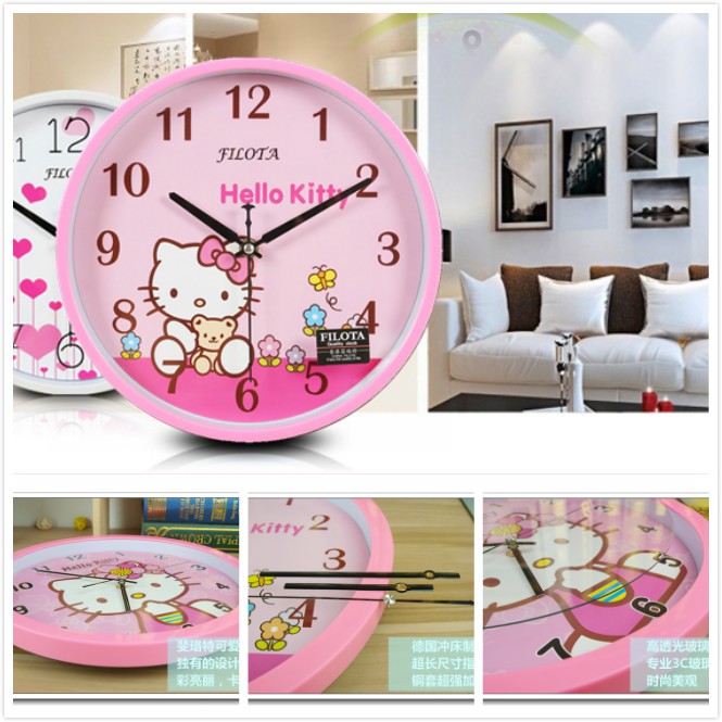 Mute jam  dinding  jam  Hello kitty busana sederhana jam  