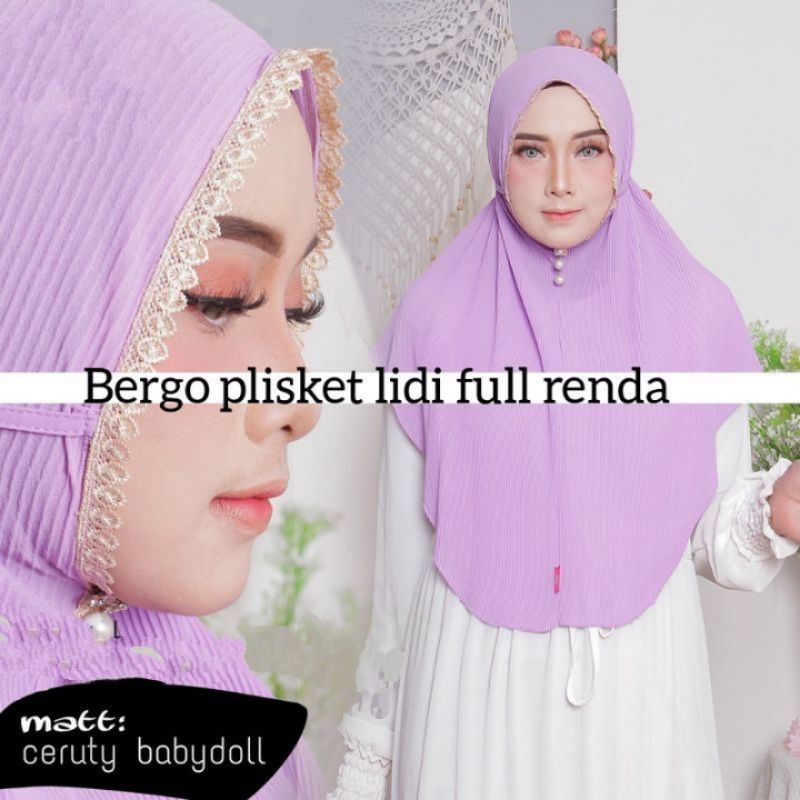 BERGO MARYAM PLISKET RENDA / KERUDUNG MARYAM PLISKET