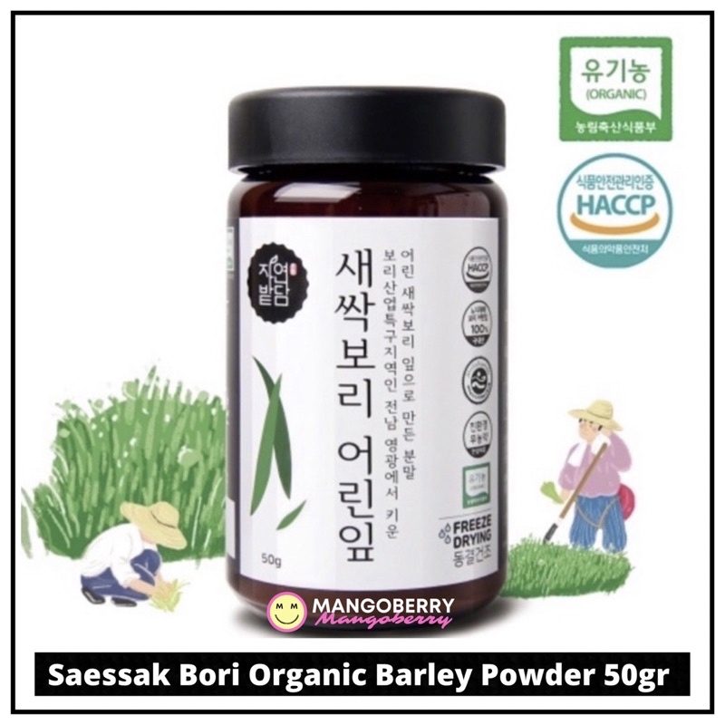 Saessak bori ORGANIC barley powder 50gr (bubuk barley muda)