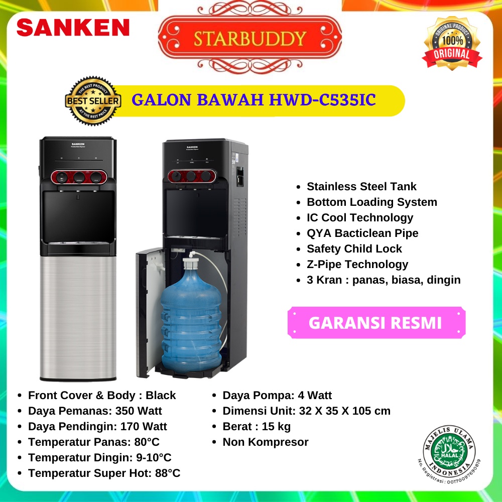 Jual DISPENSER SANKEN GALON BAWAH HWDC535IC VIA GOSEND Shopee Indonesia