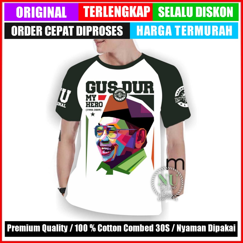 Kaos Tokoh NU/Kaos Gusdurian/Kaos Gus Dur Pluralisme/Baju Gus Dur/Kaos Gus Dur Original
