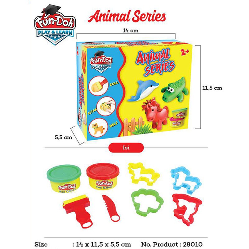 Fun Doh Lilin Mainan Dan Cetakan - Animal Series / Seri Binatang