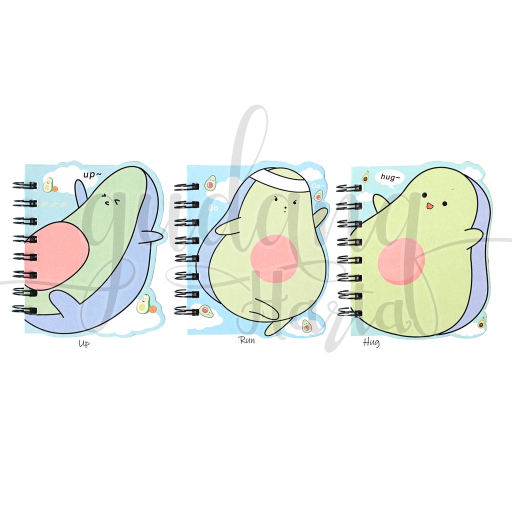 Notebook Spiral Chubby Avocado Bentuk Notepad Lucu Buah Alpukat Notebook GH 308070