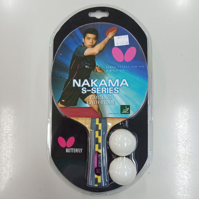 bat bet pingpong ping pong tenismeja tenis meja butterfly nakama S-4 + bola original
