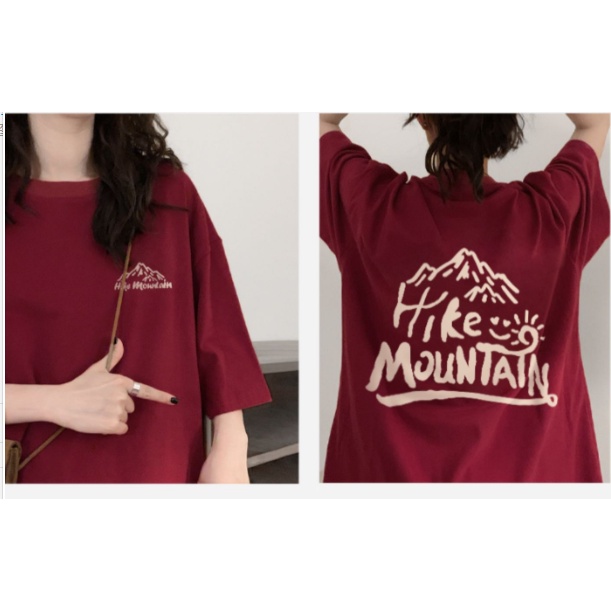 【 Penawaran Istimewa 】Import Korean Style Original Kaos Wanita / Baju Warna Wine Red Atasan Wanita / New Oversize Premium Fashion Kaos Unisex