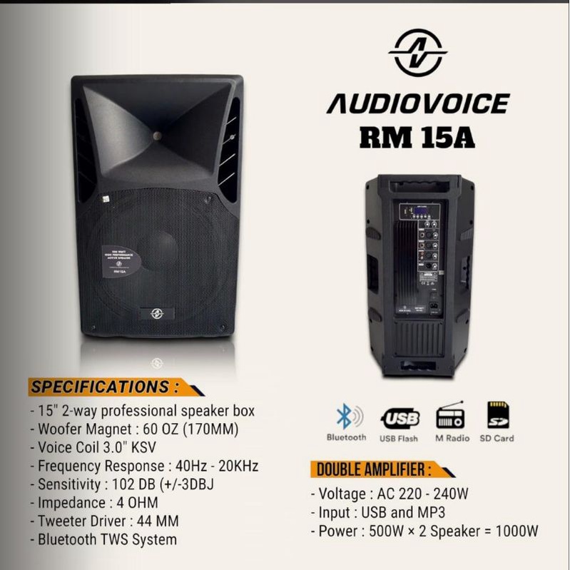 Speaker Audiovoice RM 15A rm15a original harga 2pcs