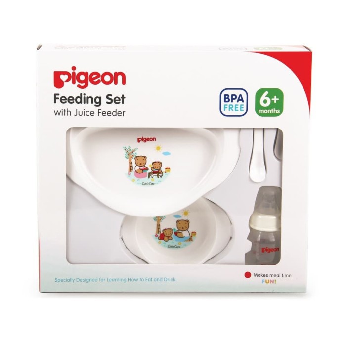 Pigeon Feeding Set With Juice Feeder BERUANG Perlengkapan Makan Bayi